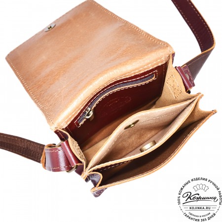 Мужская кожаная сумка "Робин" (бордо-коричневый)